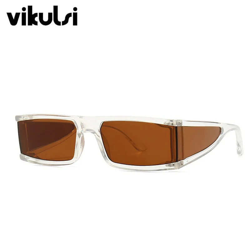 Женская прозрачная оправа, маленькие прямоугольные солнцезащитные очки для женщин, модные брендовые Квадратные Солнцезащитные очки для женщин и мужчин, Gafas de Sol UV400 - Цвет линз: E301 clear tea