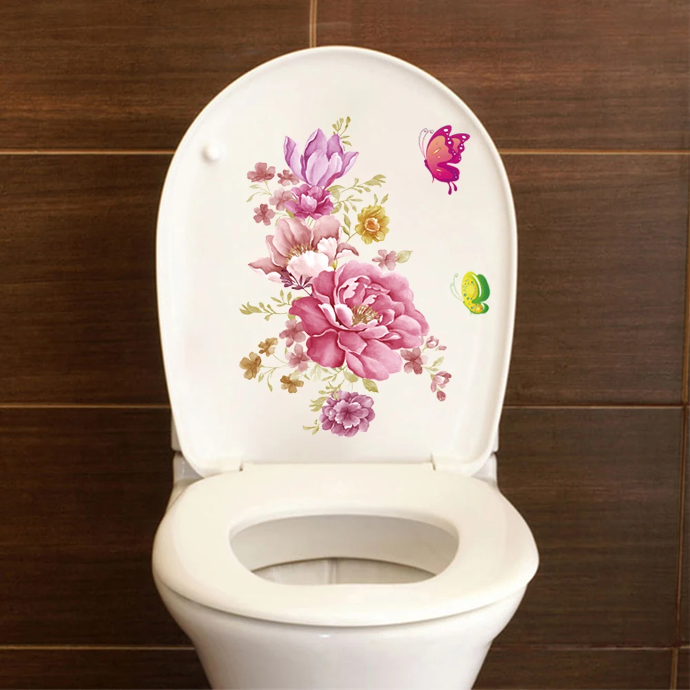 Colorful flower floral vine fridge wall sticker bathroom toilet refrigerator cupboard decor pvc wall decals diy art gift