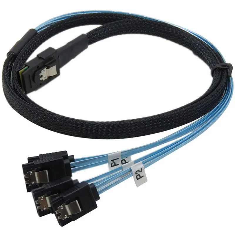 

Mini SAS 4i SFF-8087 36P 36-Pin Male to 4 SATA 7-Pin Splitter Adapter Cable