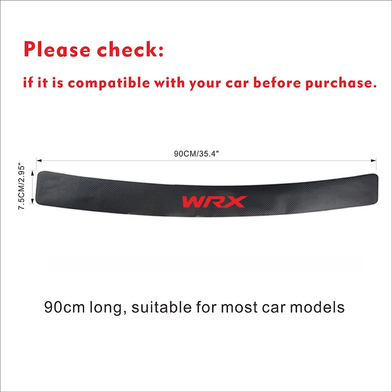 1Pc Car Trunk Protector PU Leather for Subaru WRX Car Accessories Rear Bumper Scuff Cover Anti Scratch - Цвет: RED-90CM