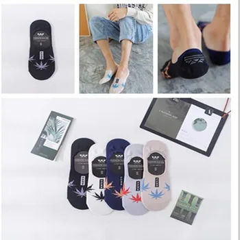 

Boat Socks Funny Man Cotton Mens Sox Maple Leaf Print Soft Sock Cartoon Men Spring Summer Classic Adult Mans Calcetines Hombre