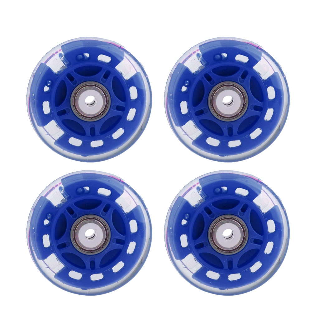 4Pcs Outdoor Inline Roller Skate Hockey Skating Wheels Luminous PU Flash Roller Replacement Durable Sports Accessories Tools 