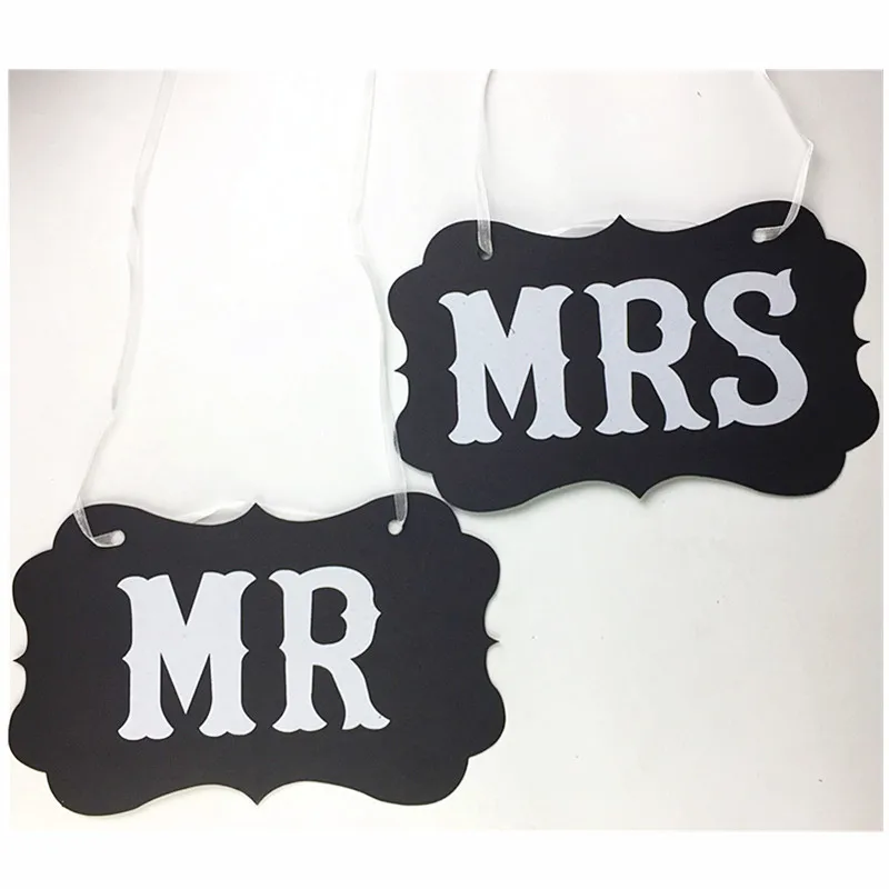 Бумажные буквенные орнаменты Mr& Mrs Свадебные украшения Свадебный душ принадлежности для вечеринки-девичника фотокабина Свадебная Декор Boda - Цвет: Черный