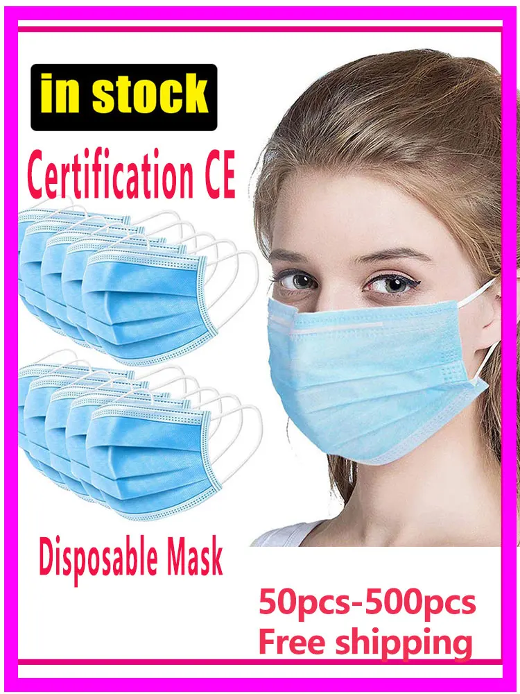 

Protective-Mask 3 Laye-Mask Dust-Protection-Masks DUST-FILTER Ear-Loop Disposable Elastic Anti-Pollution