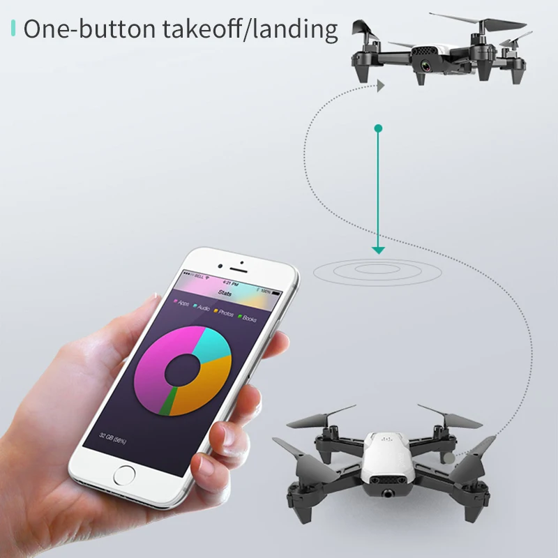 Радиоуправляемый FPV Wi Fi Дрон с 4K широкоугольной HD камерой удержание высоты 1080P