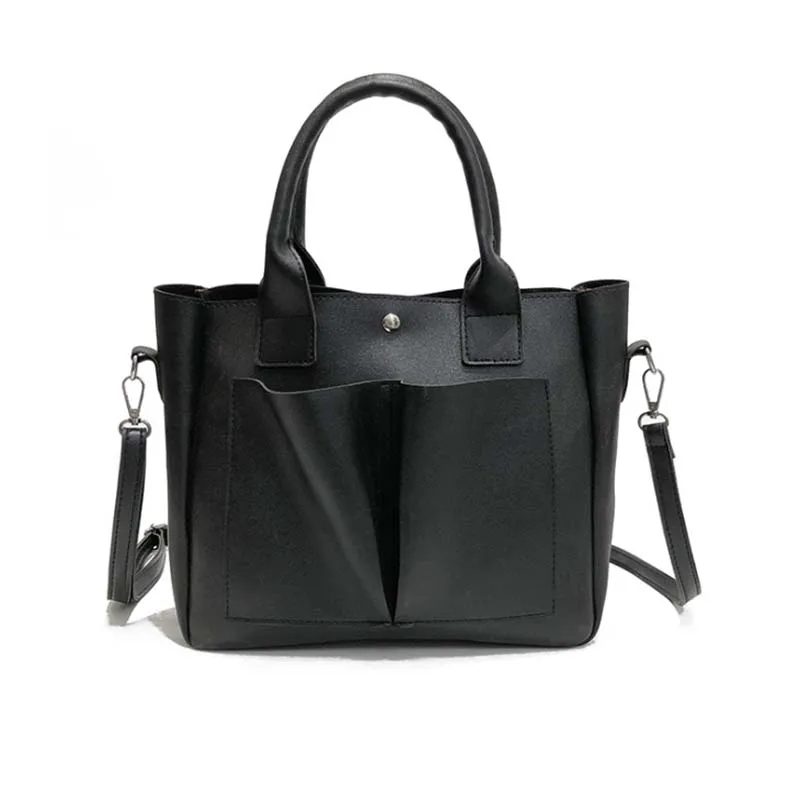 

2019 new Pu Leather Bag Simple Handbags Famous Brands Women Shoulder Bag Casual Big Tote Vintage Ladies Crossbody Bags