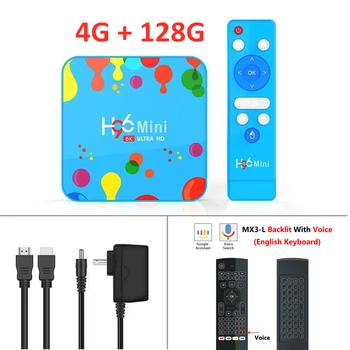 

2020 Colorful New Android Player H96Mini H6 4GB 128GB Box Tv mx3 voice i8 backage keyboard H96mini Smart Android IPTV Top Box