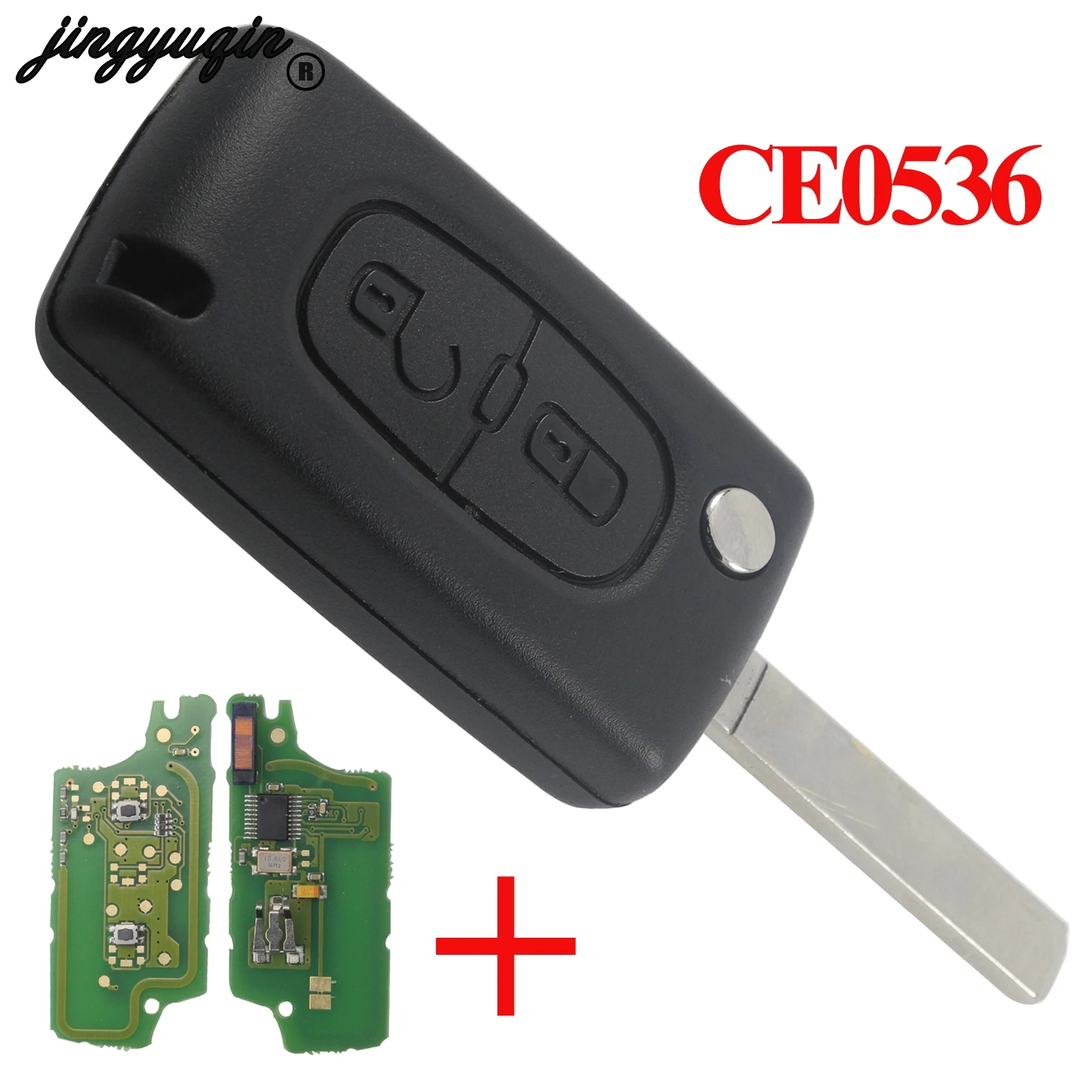 Jingyuqin 2 кнопки дистанционного раскладного ключа для Citroen C2 C3 C4 433 МГц PCF7961 HU83 Blade ID46