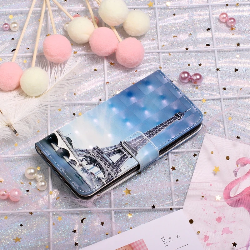 Для samsung Note 10 Pro S10 S10E A70 A50 A40 A30 A10 3D кожаный чехол карта цветок кружева Эйфелева башня собака сумка 60 шт