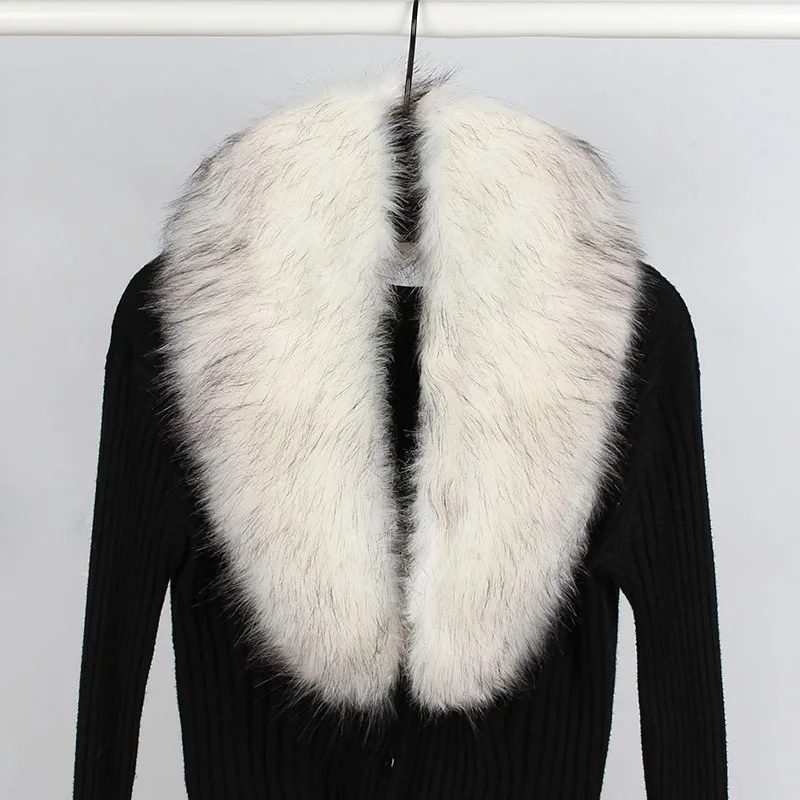 Faux Fox Fur Collar Fashion Fur Trim For Hood Winter Warm Furry Strips Fake Fur Collar Scarf For Down Coat Decor Shawl Scarves 3