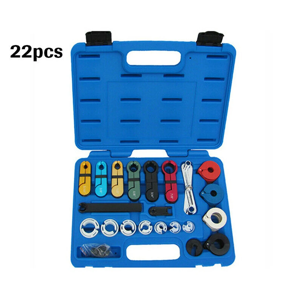 

22pcs Metal Truck Line Coupling Quick Air Condition Universal With Case A/C Fuel Transmission Car Disconnect Tool Set Parts