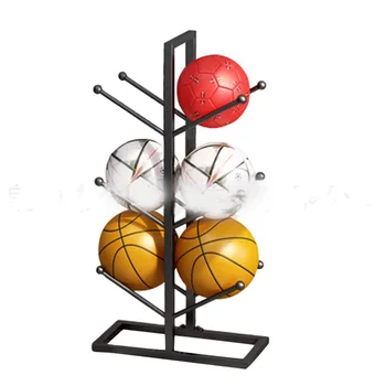

HIPSTEEN 3 Tiers Basketball Holder Football Storage Rack Balls Display Stand Storage Stand Home Organizer Shelf - White Black