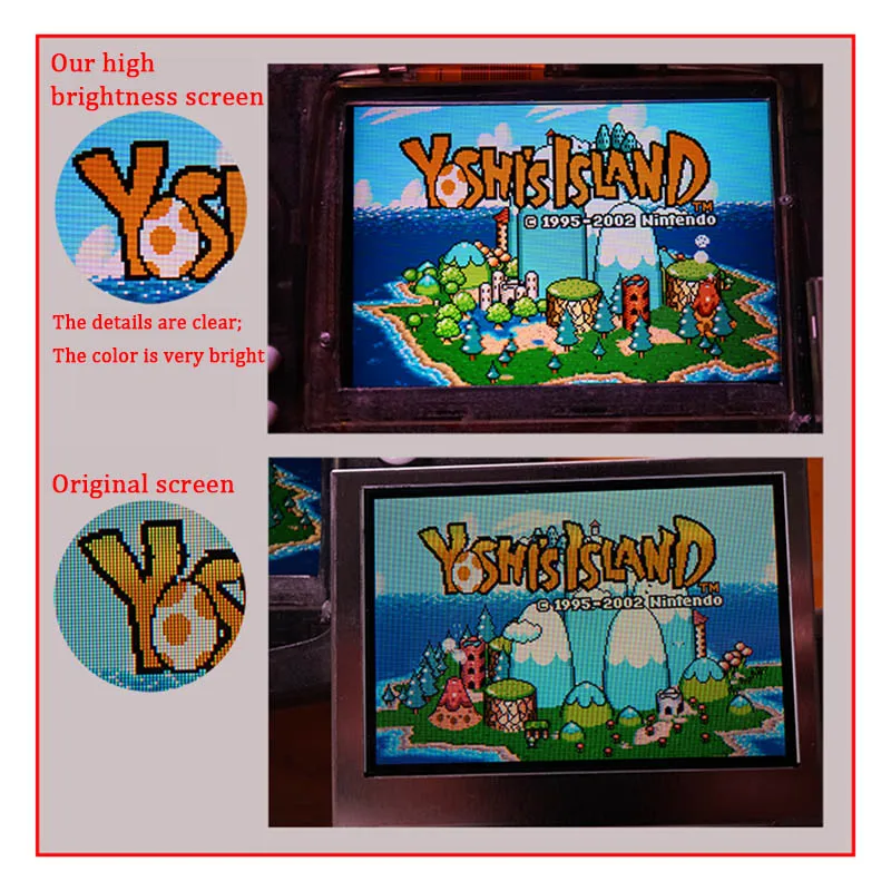 Günstige LCD V2 Bildschirm Ersatz Kits für Nintend GBA hintergrundbeleuchtung lcd bildschirm 10 Ebenen Hohe Helligkeit IPS LCD V2 Bildschirm Für GBA Konsole