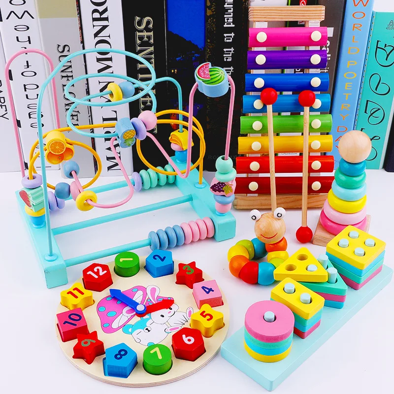 

A Year of Age Bead-stringing Toy Beaded Bracelet Educational Mainland China 1-3 Children Baby 6-12 Educational Mainland China Un