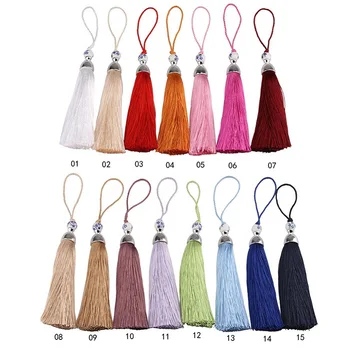 

10pcs/Pack 24cm Silk Tassel Fringe brush Hanging rope DIY tassels fringe Trim pendant for Sewing curtains jewelry DIY Home Decor