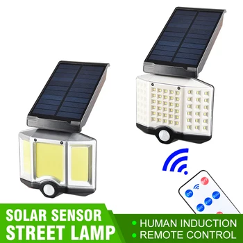 

Solar Sensor Wall Light Rotatable Light Landscape Wall Lamp 66 LED Garden Streetwith motion sensor waterproof wall out