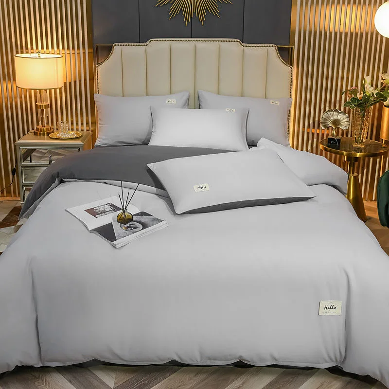 

Solid Color Bedding Set Super Soft Bed Linen 220x240cm Duvet Cover Bed Sheets And Pillowcases 4PCS