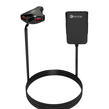 

12A Front And Back Seat Car Mounted Charger Pc Qc3. 0 Fast Charge One Dragging Four Front And Back Row Car Charger