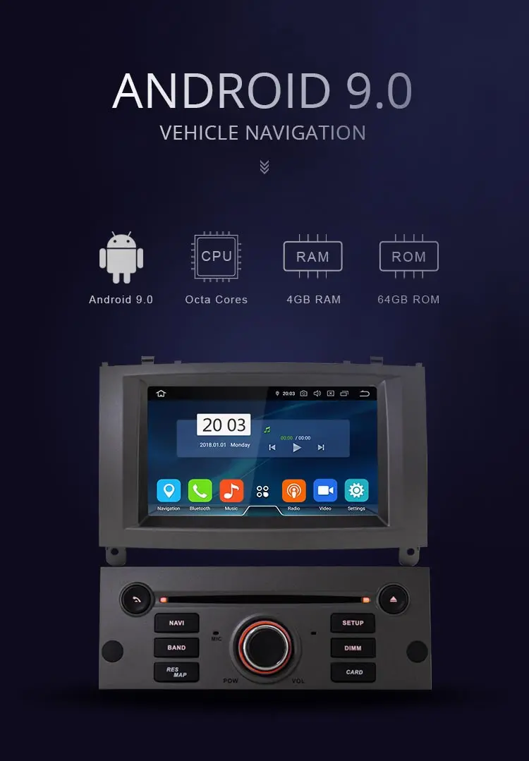 Excellent JDASTON Android 9.0 Car Multimedia Player For Peugeot 407 2004-2010 WIFI GPS Navigation Stereo Car Radio DVD CD 4G+64G 8 Cores 0 Excellent JDASTON Android 9.0 Car Multimedia Player For Peugeot 407 2004-2010 WIFI GPS Navigation Stereo Car Radio DVD CD 4G+64G 8 Cores 0