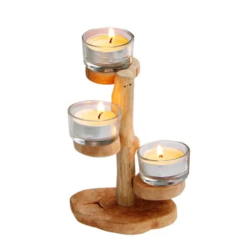 

Simple Wood Block Cute Candle Holders Wooden Romantic Wedding Candelabra Decoration Waxinelicht Houder Christmas Decor EC50ZT
