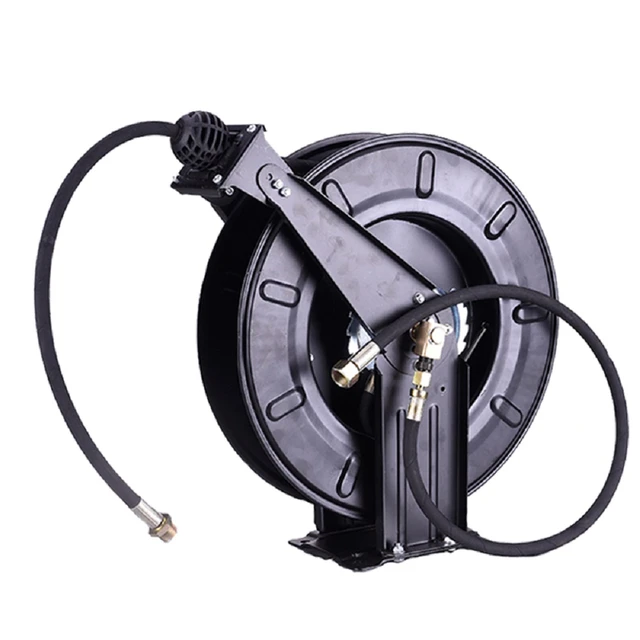 13-30M Automatic air hose reel retractable telescopic pipe winder Iron disc  with seat Pneumatic tool for automotive repairing