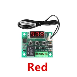 Digital Temperature Controller with Display - 12V Thermostat Switch and Protective Case (Red)