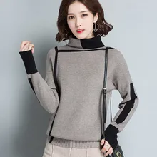 

Women Turtleneck Sweater Long Sleeve Jumpers Knitwear Casual Autumn winter Pullovers Femme Elastic high quality Knitted sweaters