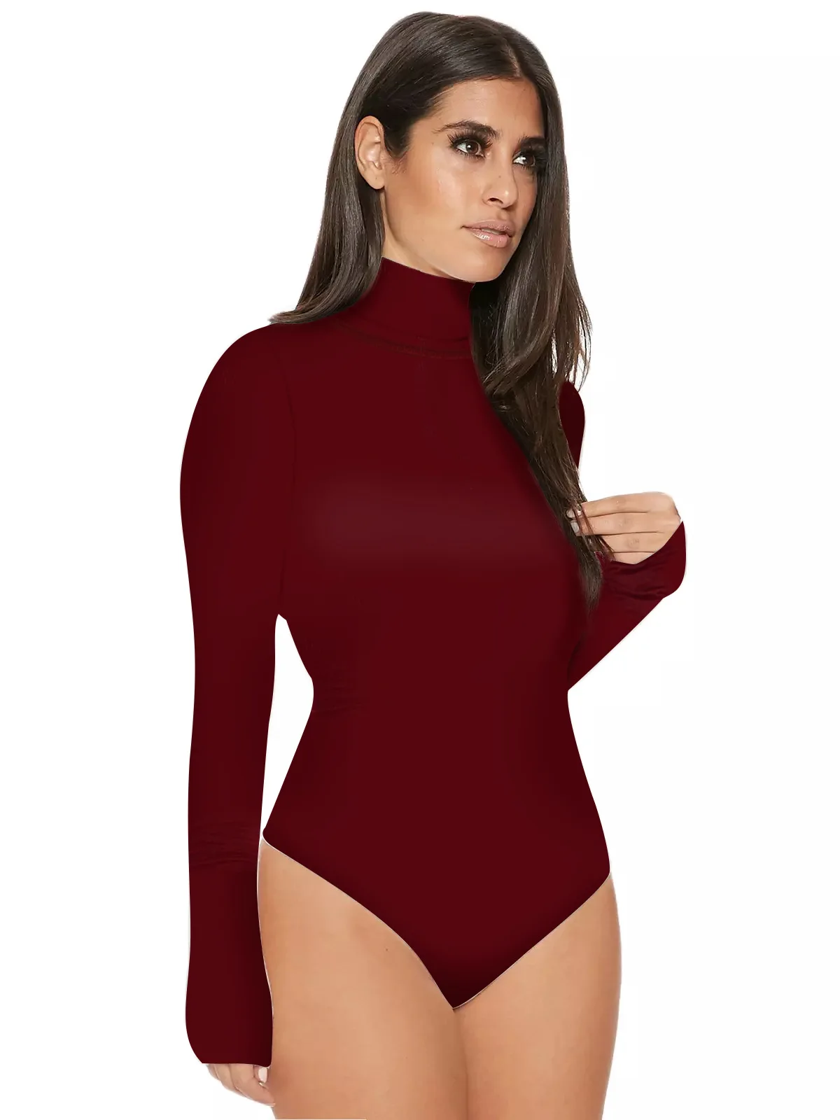 Turtleneck Long Sleeve Women Bodysuits Elastic Slim Elegant Femme Jumpsuits High Waist Autumn Winter Clothing Female 12 Colors