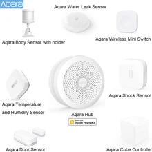 AQARA مجموعة للمنزل الذكي ، بوابة ، مستشعر الباب والنافذة والصدمات ، مفتاح لاسلكي ، مستشعر المياه لـ Apple Homekit