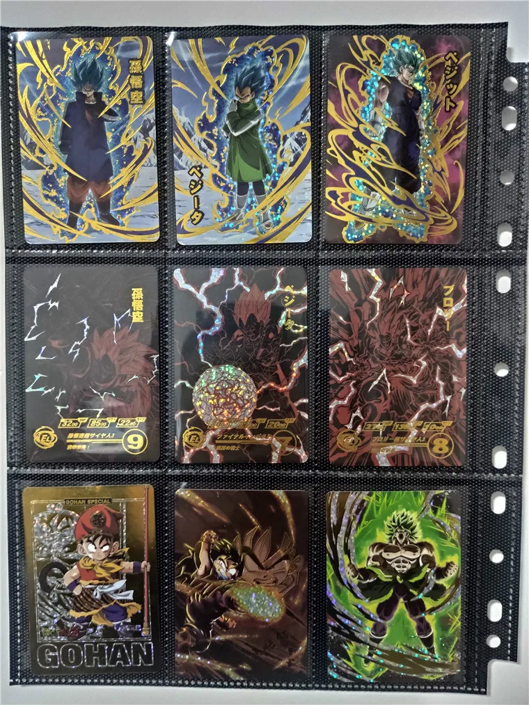 9 шт./компл. супер Dragon Ball Z бронзового цвета героев карточной ультра инстинкт персонажи Гоку, Веджета, игровая коллекция карт - Цвет: 9pcs Cat eye flash