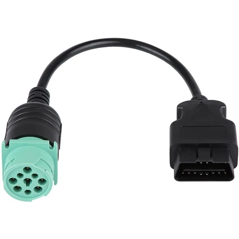 

1Pcs 9 Pin to OBD2 Interface Truck Y-Cable Adapter OBDII Y Splitter Truck GPS 16Pin Male to Female J1939
