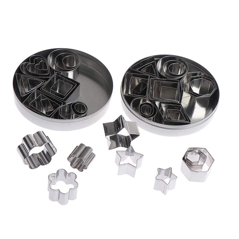 Cortador cuadrado de arcilla polimérica de acero inoxidable, 5/24 unids/lote, 2-4cm, redondos de geometría, diseñador, bricolaje, arcilla polimérica, molde de corte