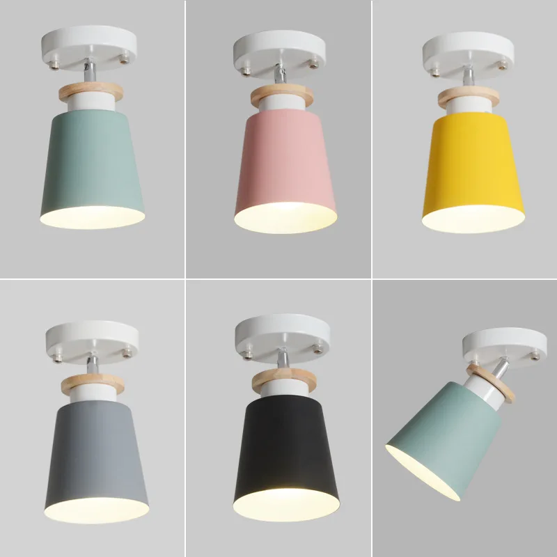 

Nordic Corridor Ceiling Lamp 180 Degree Adjustable Joint Entrance Hallway E27 LED Ceiling Lights for Picture Show Metal Shade