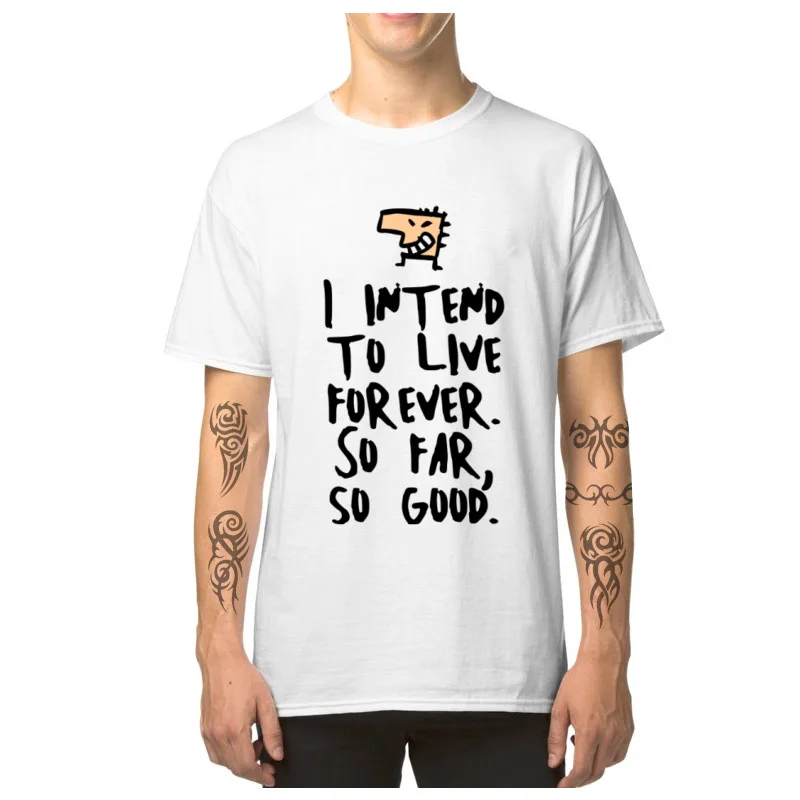 Live Forever T-shirts Swag Guys Slogan T Shirt Male Round Neck 100% Cotton Clothes Men's Tops &amp Tees Short Sleeve Summer Tshirt |