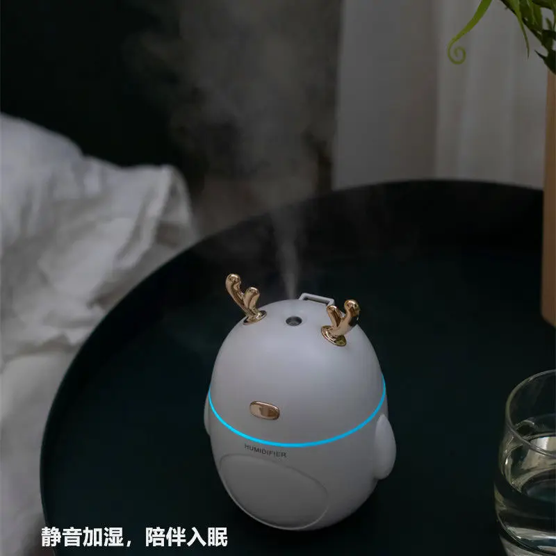 320ml Portable Deer Air Humidifier Aroma Essential Oil Diffuser Ultrasonic Mist LED NightLight Humidifier Fogger Christmas Gift