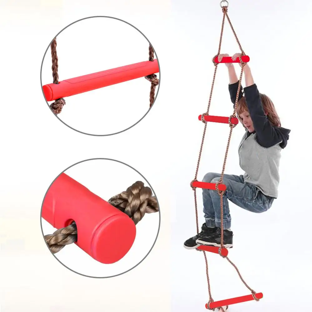 Garden Backyard Wooden Rungs PE Rope Ladder Children Climbing Toy Kids ...