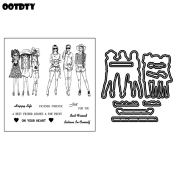 

Fashion Girls Metal Cutting Dies Clear Stamp Set For DIY Scrapbooking Album Stamp Paper Card Embossing Decor Craft New for 2020