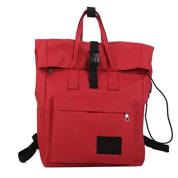 

Backpack Korean version of the roll cover college wind men and women models USB interface 15.6-inch computer bag large backpack