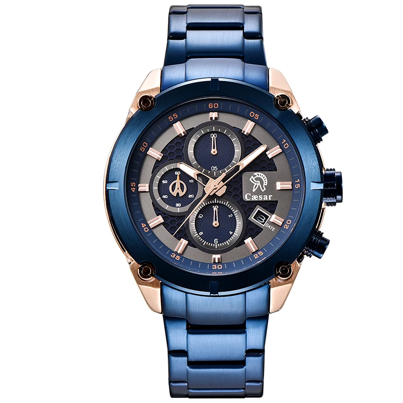 

Full Blue working Quartz Chronograph Waterproof Sport Mens Watches Top Brand Luxury Sport Wristwatch Male Watch Men relogio 2020