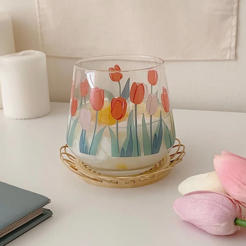 Kawaii Korea Style Tulip Glass Cup - Limited Edition