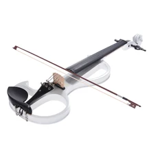 Ammoon полный размер 4/4 из цельного дерева электрическая Тихая Скрипка Стиль-3 черное дерево гриф с колками подбородок отдых хвостовик