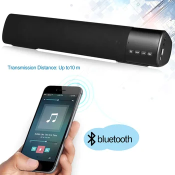 

Portable HIFI Mini Soud Bar Bluetooth Subwoofer With Mic LED Display Support FM AUX TF Card U Disk For Smart Phones PC TV