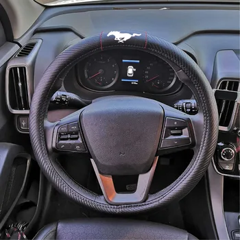 

Car Steering Wheel Carbon Fiber Leather Cover For Ford Mustang The Steering-wheel Fashion Non-slip Auto Car Styling