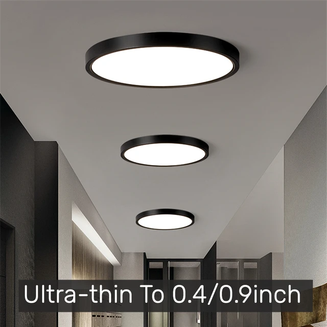 0.4/0.9 inç Ultra ince LED Panel lambaları siyah sıva üstü 18W 24W oturma  odası yatak