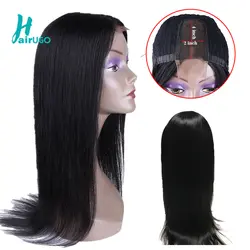 HairUGo волосы прямые 2*4 Синтетические волосы на кружеве человеческих волос Парики 10-22 дюйма перуанский человеческих волос Парики Природный