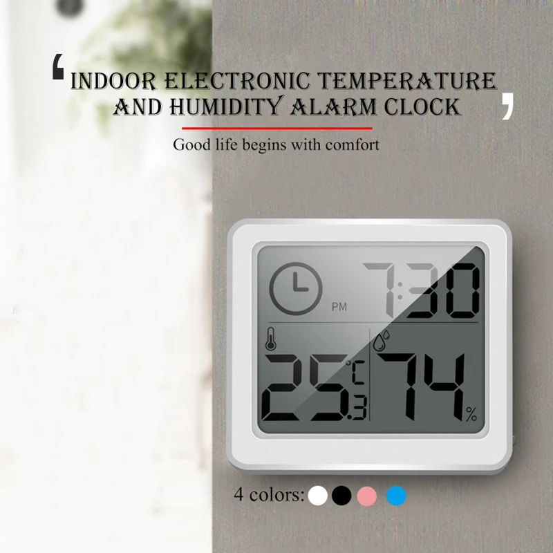 1 шт. термометр гигрометр ультра-тонкий многофункциональный автоматический электронный Температура Влажность монитор часы большой ЖК-экран