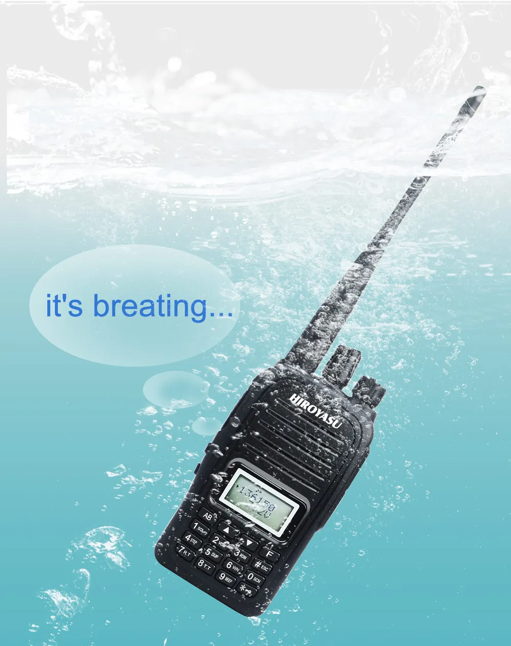 Водонепроницаемая портативная рация IP67 Двухдиапазонная рация UHF VHF FM Двухстороннее радио для пеших прогулок, кемпинга, приключений на открытом воздухе