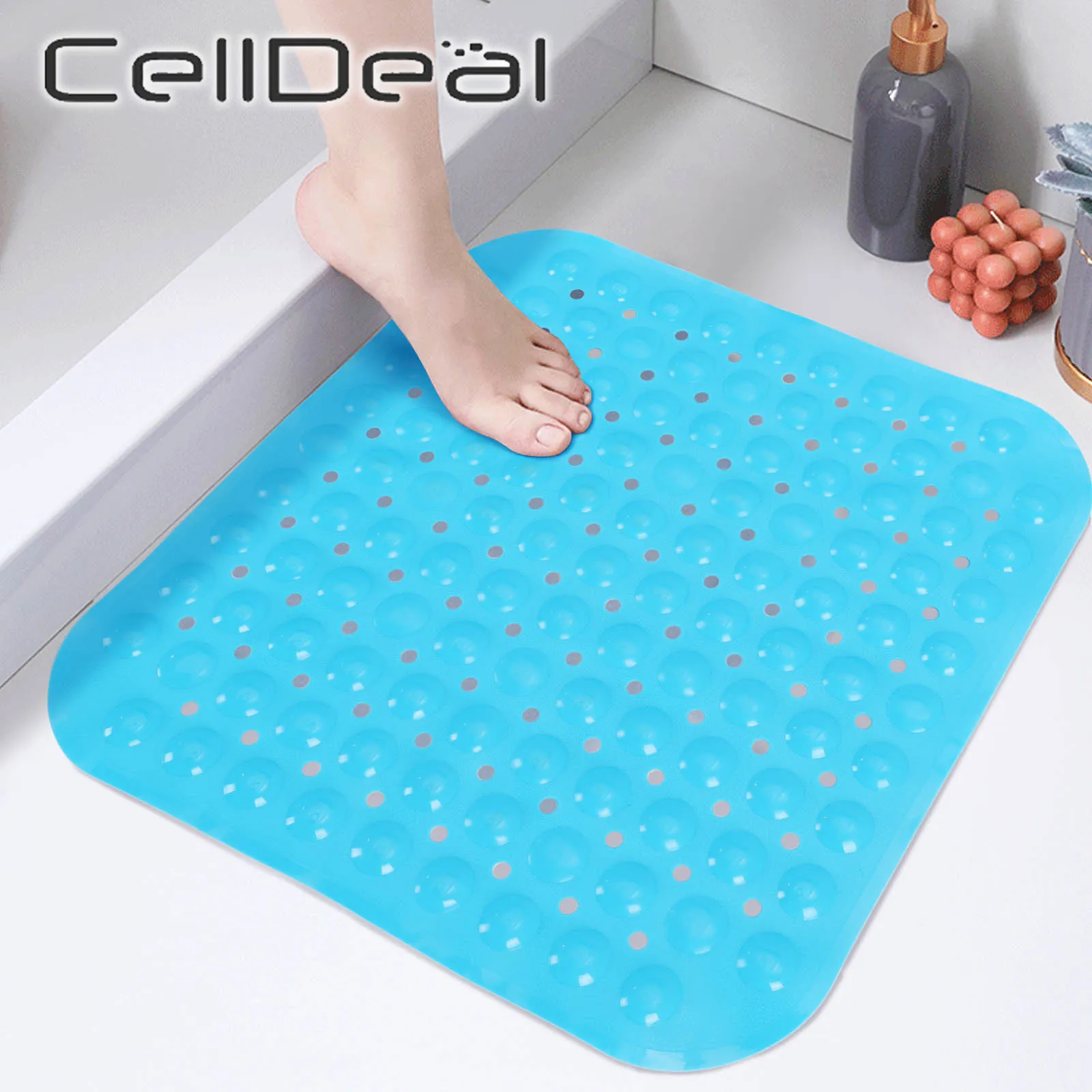 Large Pebbles Bathroom Bath Shower Mat Anti Non Slip Suction Foot Massage Tray. 
