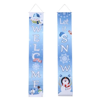 

1 Pair Simple Chic Funny Christmas Supplies Couplets Decor for Shop Bar School