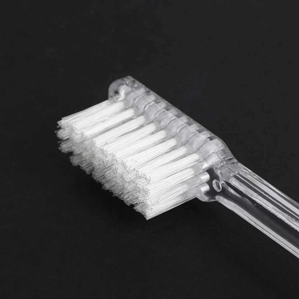 10Pcs Transparent Portable Disposable Plastic Folding Toothbrush Soft Bristles